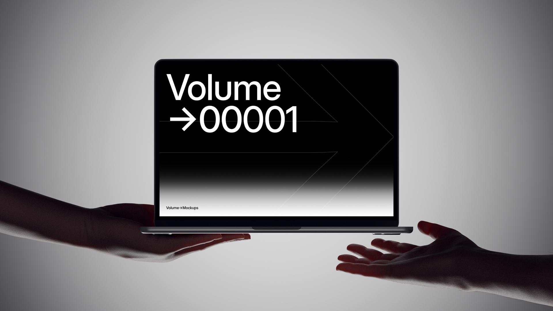 MacBook Mockups in Hands scene 2